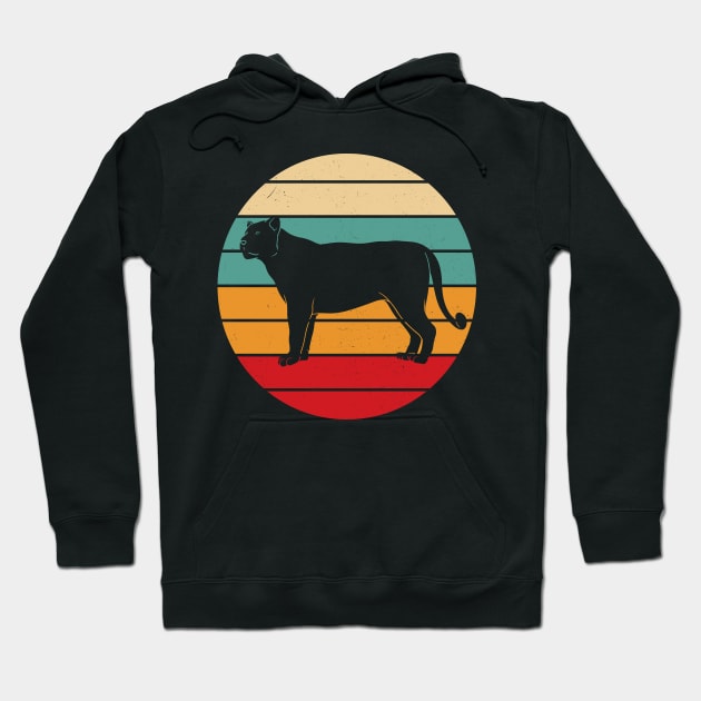 Lion Big Cat Retro Sunset Vintage African Animal Hoodie by Foxxy Merch